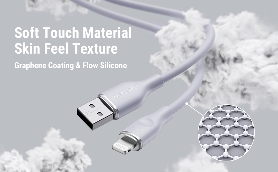 كابل فولتمي باورلينك موس المصنوع من السيليكون السائل، من نوع USB