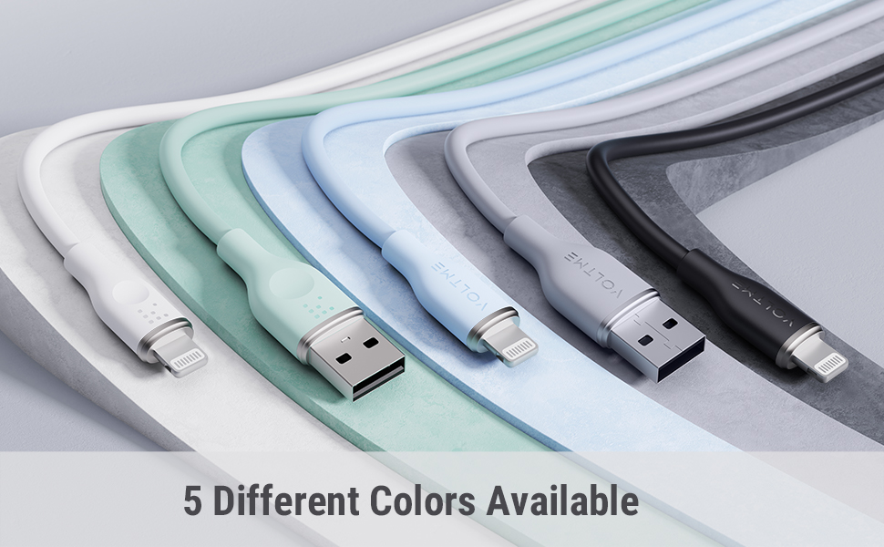 كابل فولتمي باور لينك موس من السيليكون السائل USB A إلى Lightning 3A