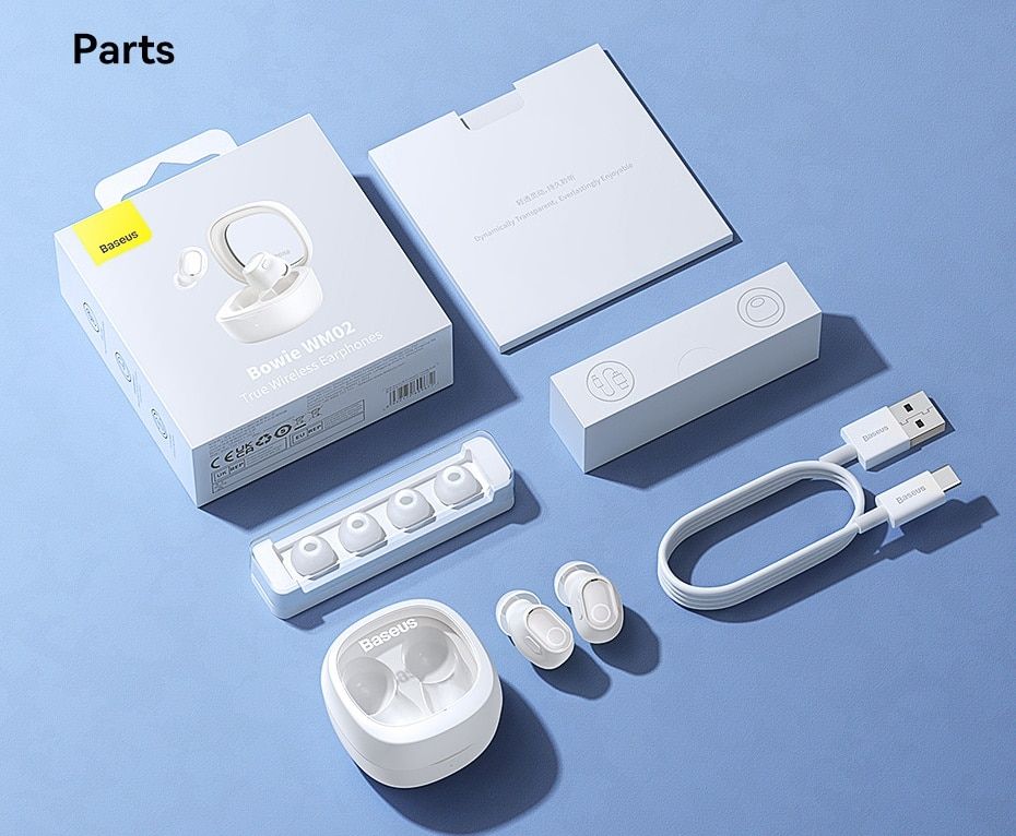 سماعات الأذن اللاسلكية Baseus WM02 – TWS Bluetooth 5.3، عمر بطارية 25 ساعة، تصميم مريح