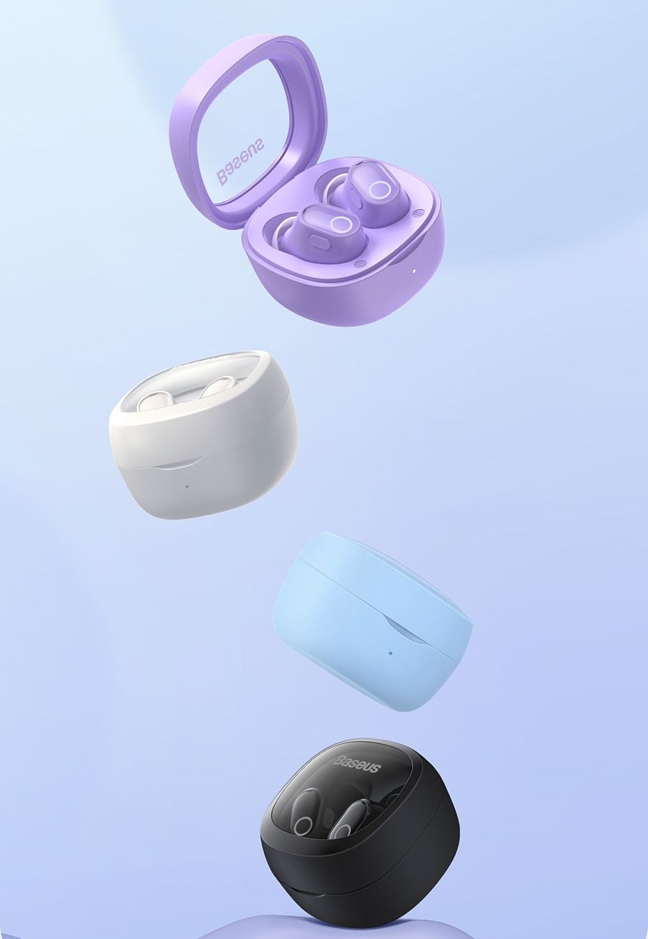 سماعات الأذن اللاسلكية Baseus WM02 – TWS Bluetooth 5.3، عمر بطارية 25 ساعة، تصميم مريح