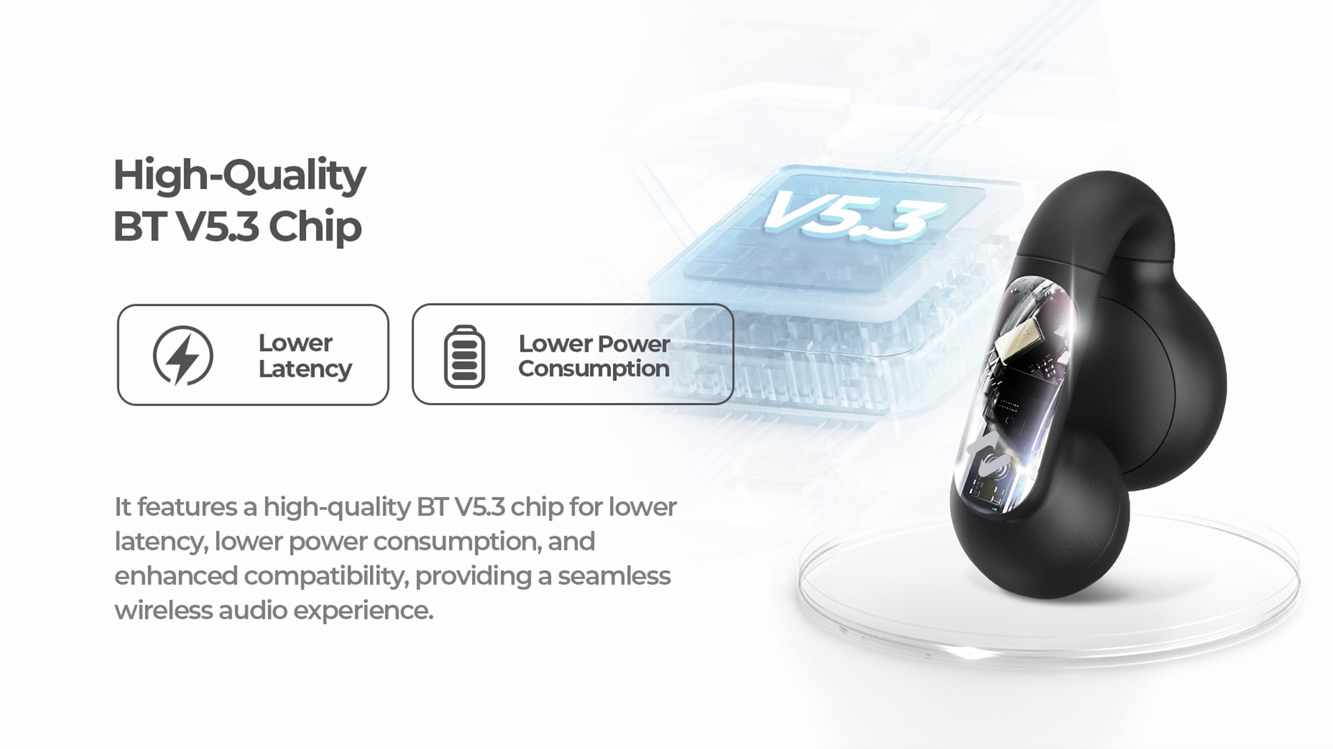 سماعات HAVIT OpenBuds مفتوحة الأذن FreeClip بتقنية بلوتوث 5.3 مع إلغاء ضوضاء ذكي AI، اتصال مزدوج، تحكم باللمس، شحن Type