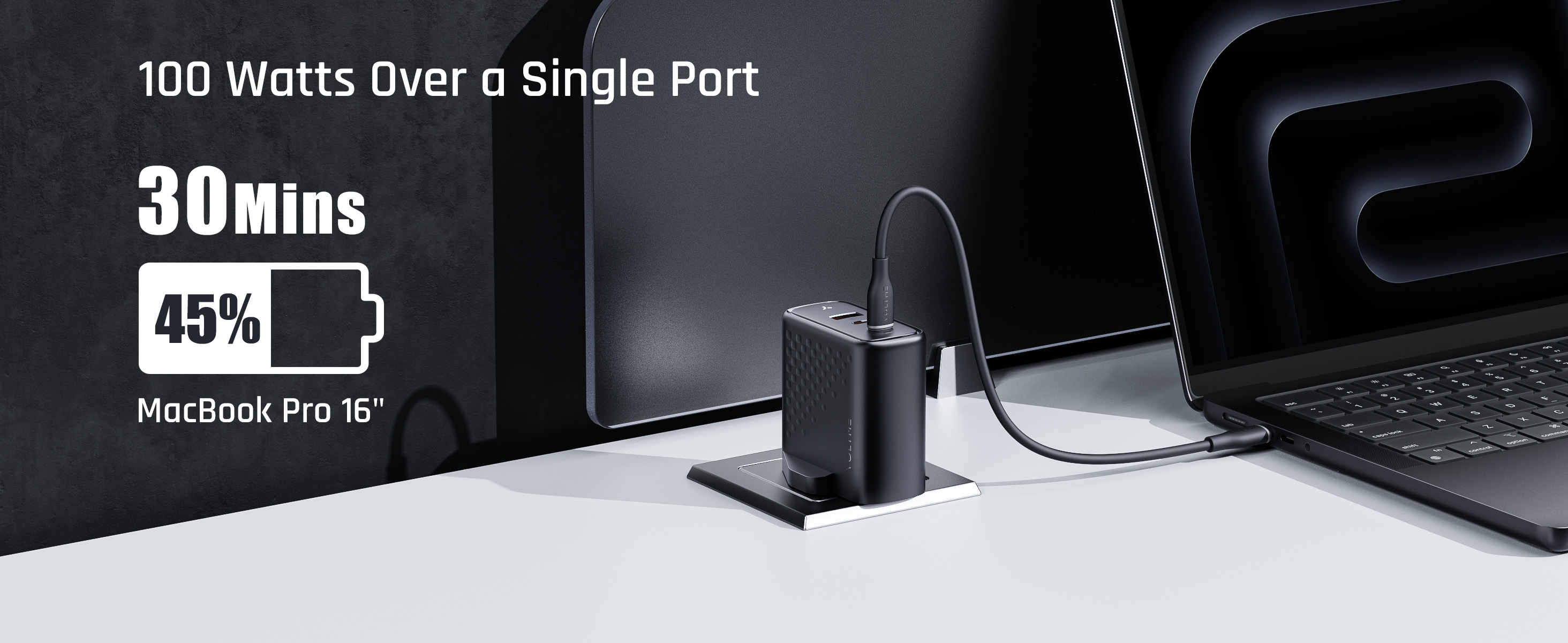 فولت مي ريفو شاحن جداري 100 واط GaN III – 2 USB