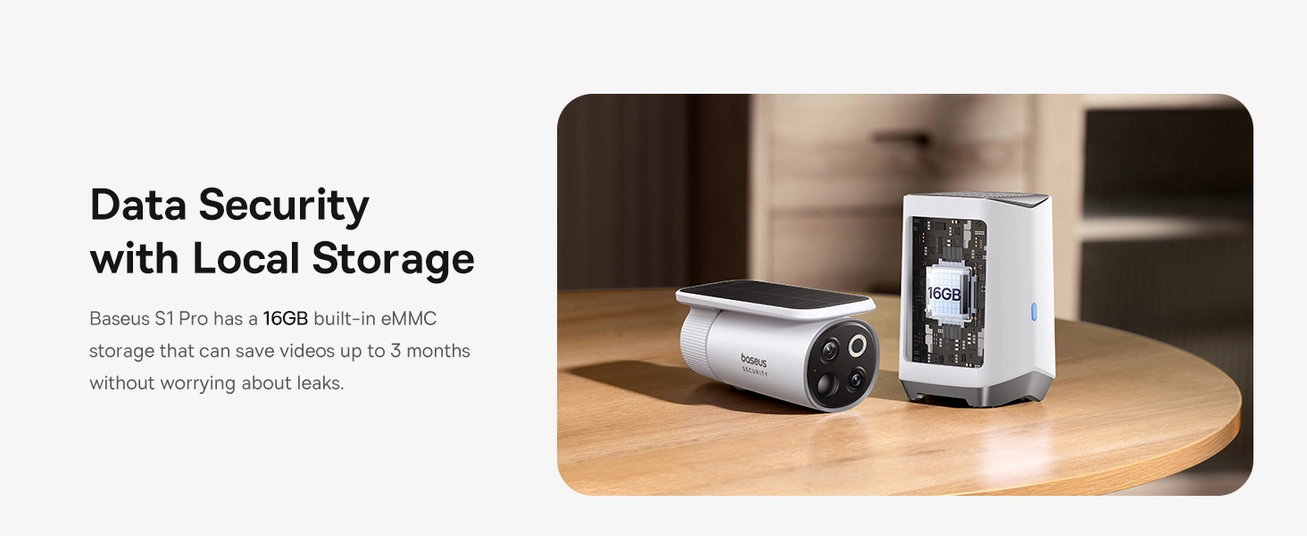 Baseus S1 Pro Outdoor Wireless Security Camera Kit, 3K, Solar Auto