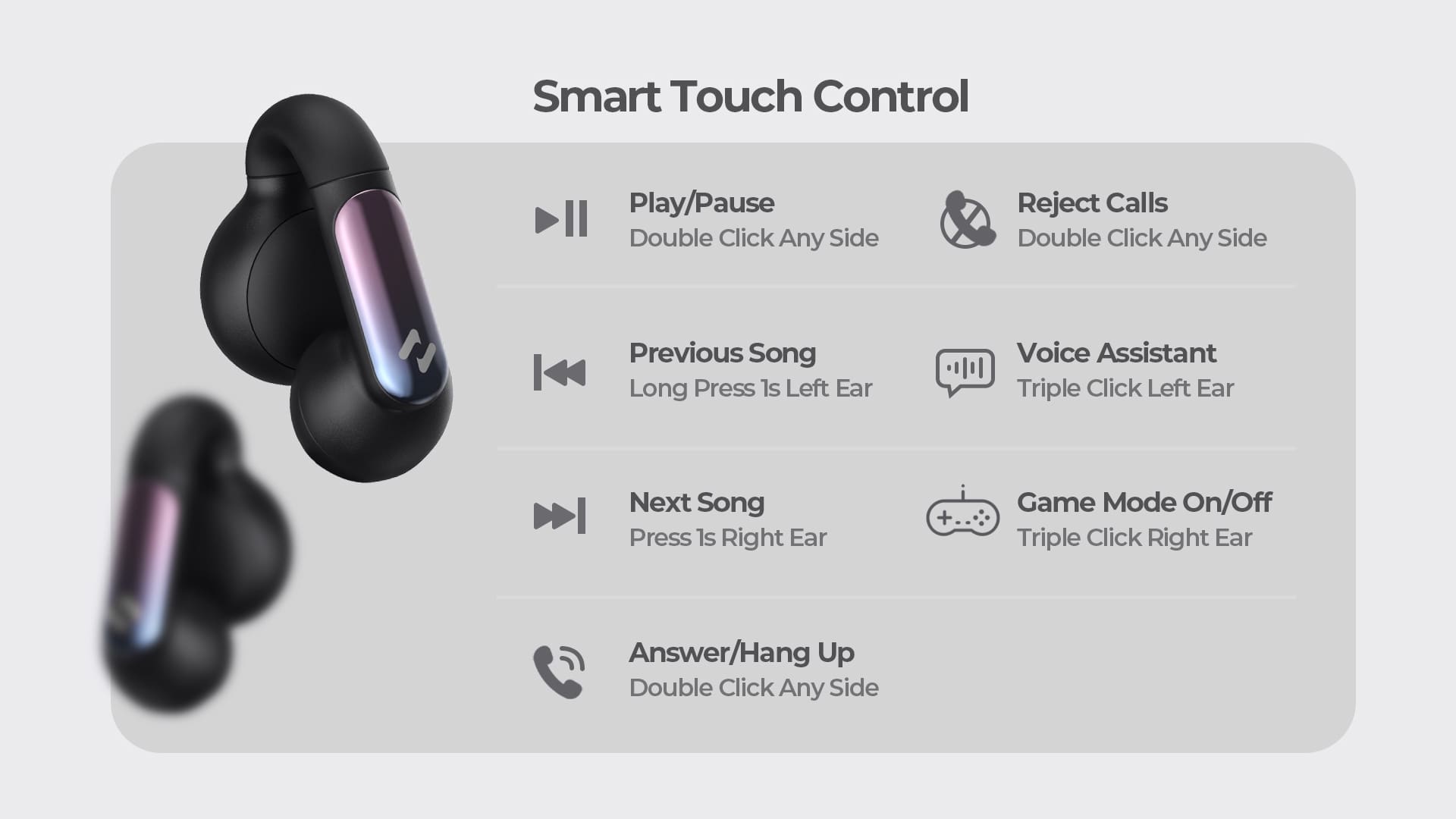 سماعات HAVIT OpenBuds مفتوحة الأذن FreeClip بتقنية بلوتوث 5.3 مع إلغاء ضوضاء ذكي AI، اتصال مزدوج، تحكم باللمس، شحن Type