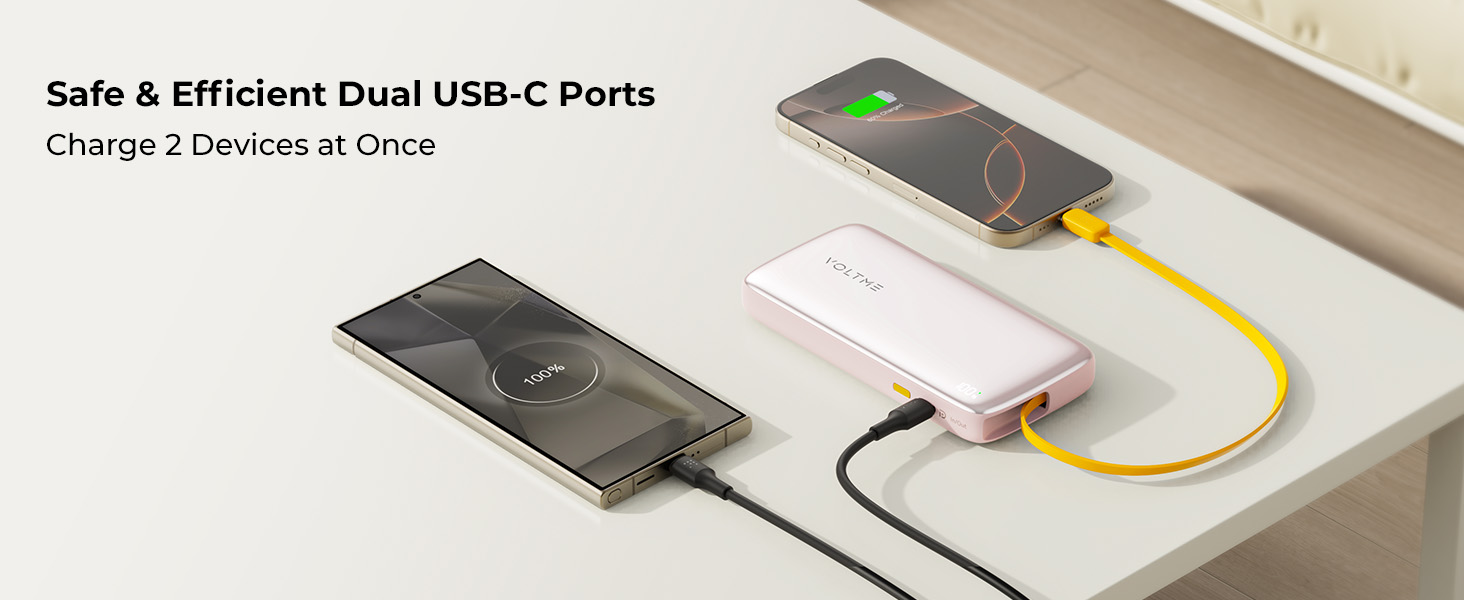 باور بانك فولت مي هايبركور رولز 10K بسعة 10000 مللي أمبير – شحن سريع 30 واط مع كابل USB