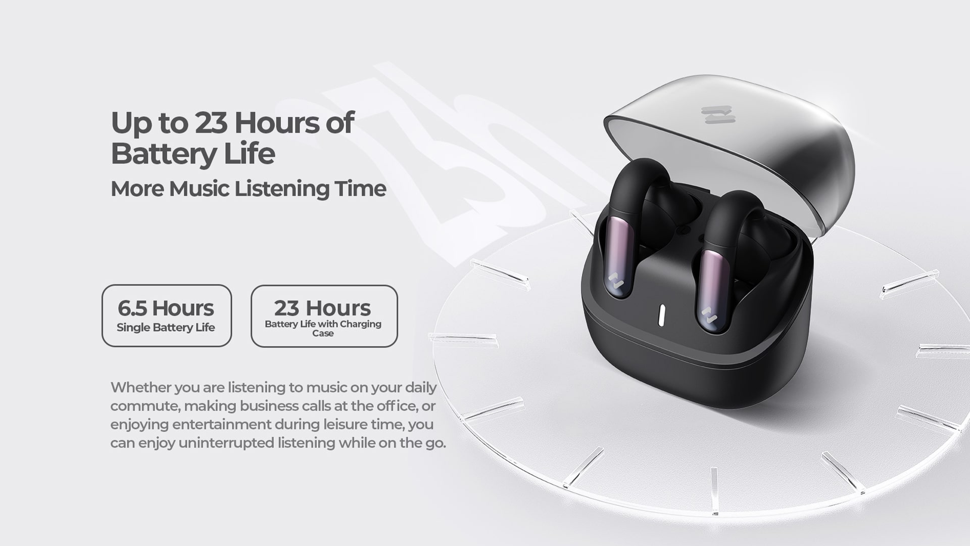 سماعات HAVIT OpenBuds مفتوحة الأذن FreeClip بتقنية بلوتوث 5.3 مع إلغاء ضوضاء ذكي AI، اتصال مزدوج، تحكم باللمس، شحن Type