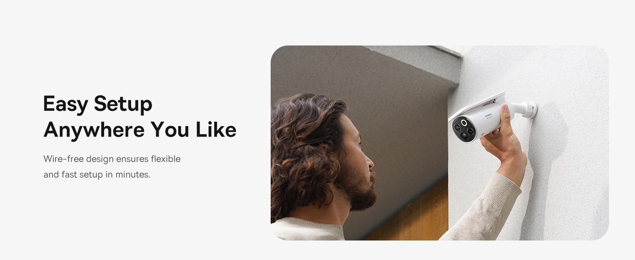 Baseus S1 Pro Outdoor Wireless Security Camera Kit, 3K, Solar Auto