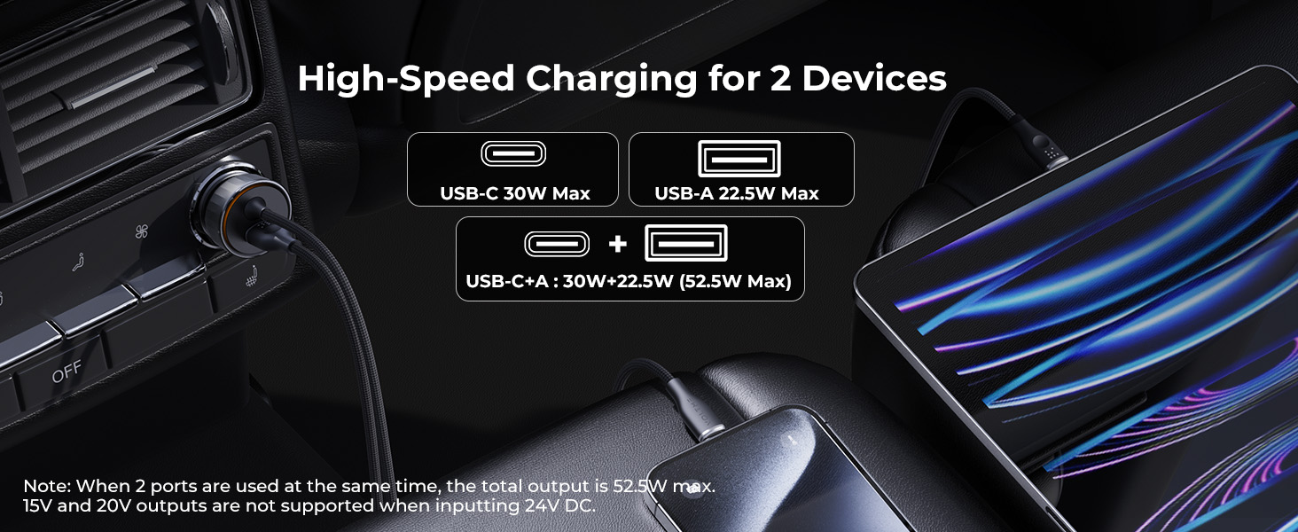 شاحن سيارة فولت مي 52.5 واط USB