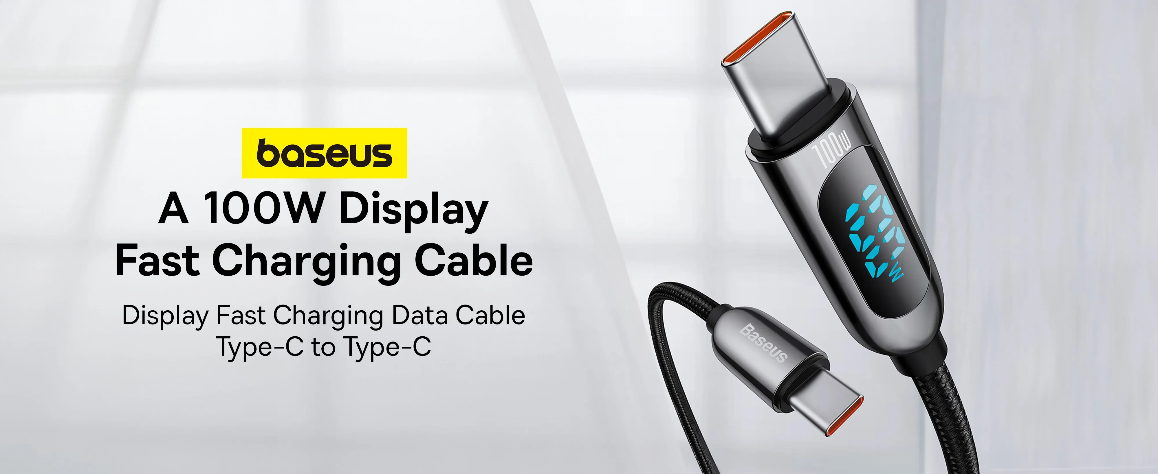 Baseus Display Fast Charging Data Cable Type-C to Type-C 100W (2m) Black