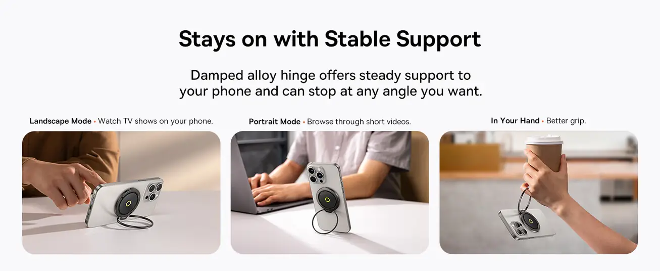 حامل خاتم مغناطيسي من Baseus متوافق مع MagSafe – حامل وهولدر هاتف قابل للدوران 360 درجة