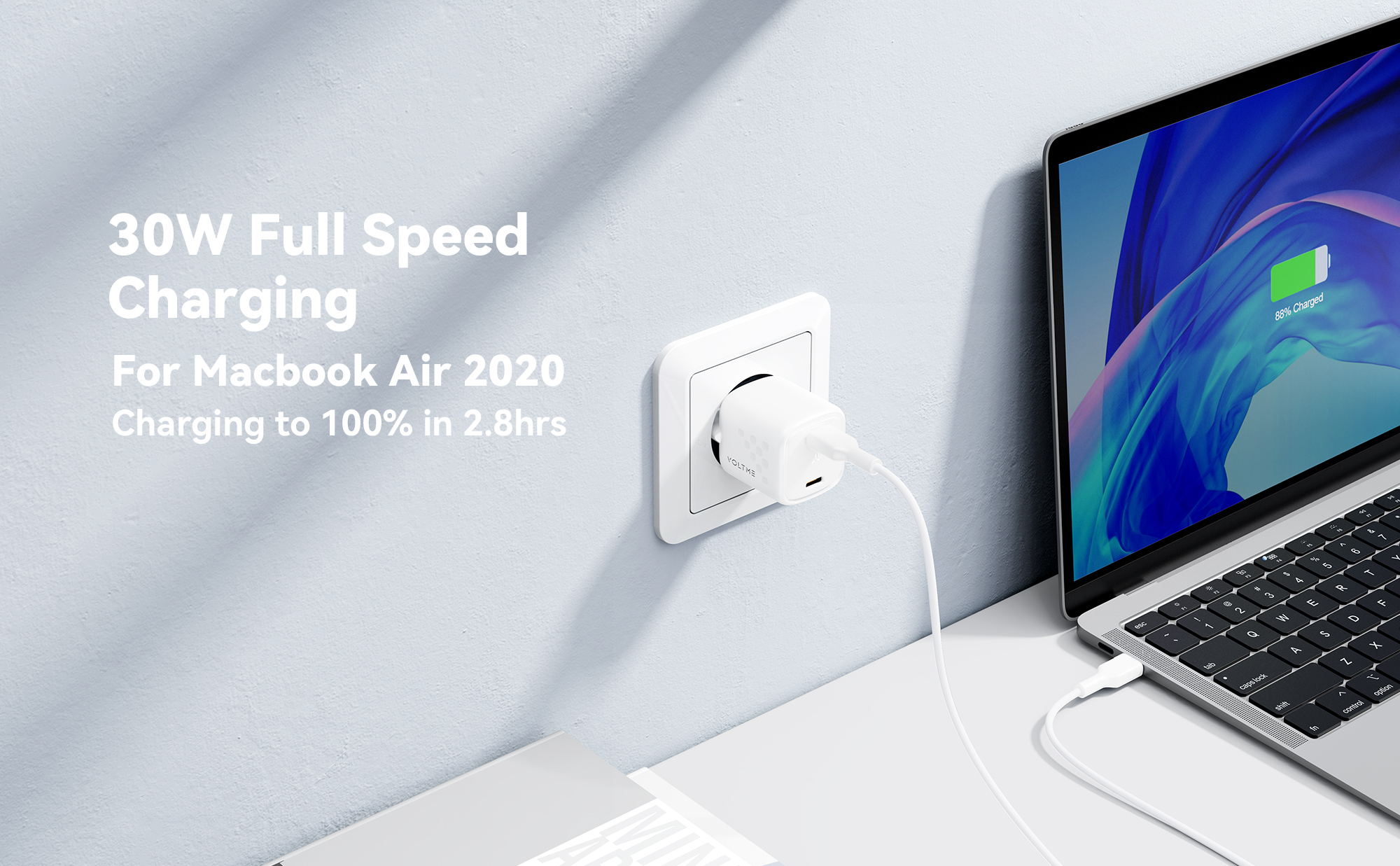 شاحن VOLTME Revo 30 Duo CC بقوة 30 واط GaN III مع منفذي USB