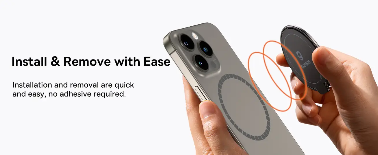 حامل خاتم مغناطيسي من Baseus متوافق مع MagSafe – حامل وهولدر هاتف قابل للدوران 360 درجة
