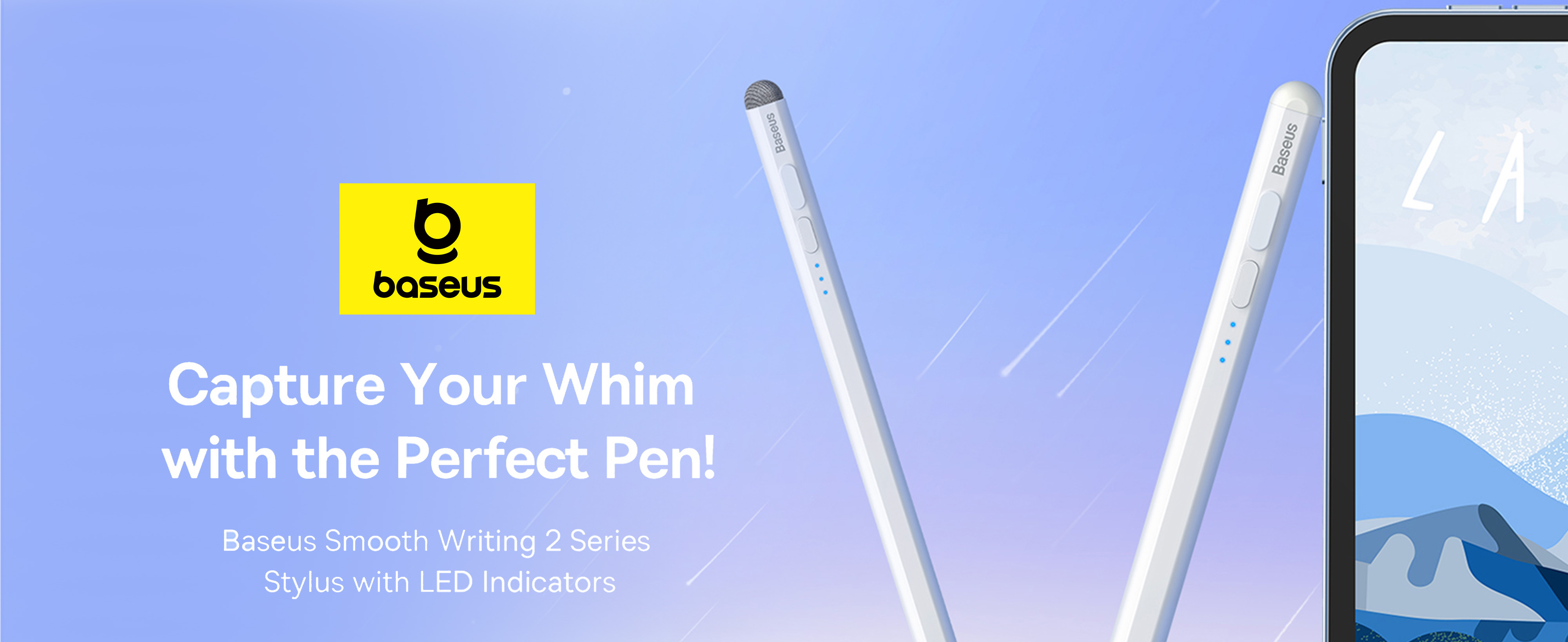 Baseus Smooth Writing 2 Series Stylus with LED Indicators – Magnetic Charging, Palm Rejection – For iPad Mini 6, Air 4/5, Pro 0–6 Series