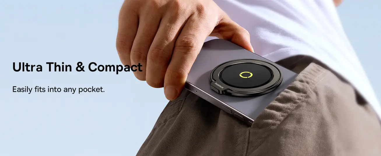 حامل خاتم مغناطيسي من Baseus متوافق مع MagSafe – حامل وهولدر هاتف قابل للدوران 360 درجة