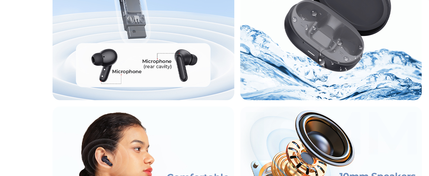 سماعات هافيت TW950 لاسلكية TWS بتقنية بلوتوث 5.3، إلغاء ضوضاء بأربع ميكروفونات، 7 ساعات تشغيل، شحن سريع Type